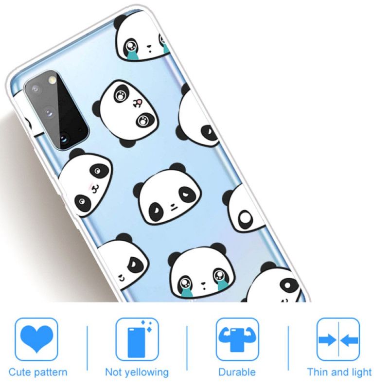 Coque Samsung Galaxy A41 Transparente Pandas Sentimentaux