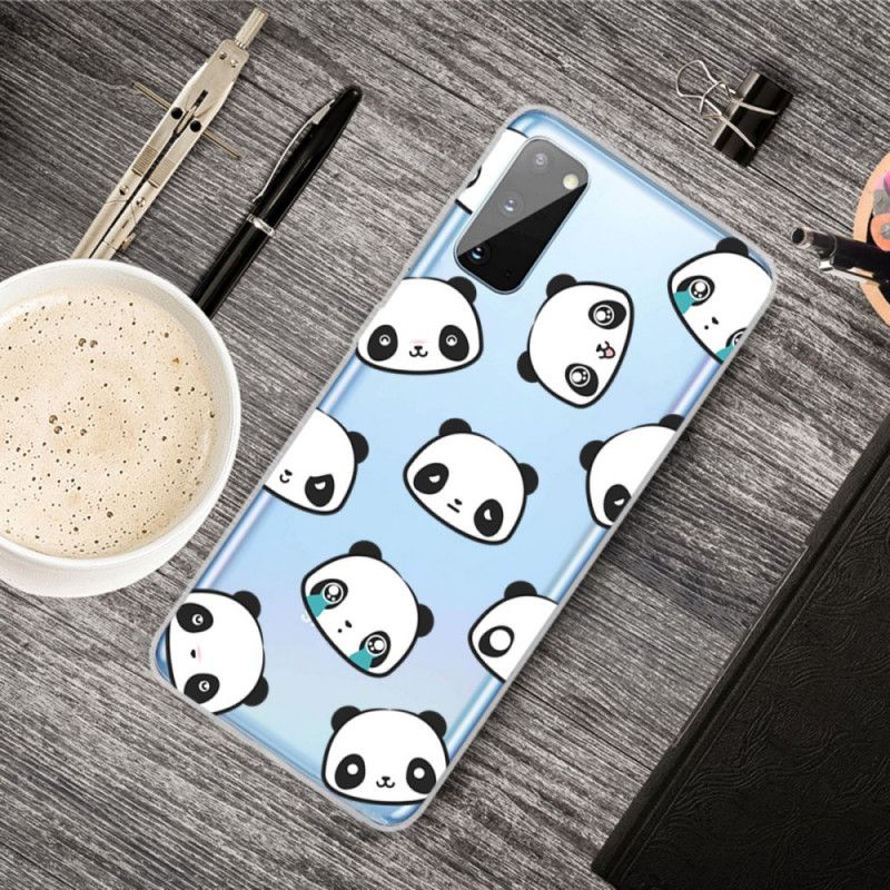 Coque Samsung Galaxy A41 Transparente Pandas Sentimentaux