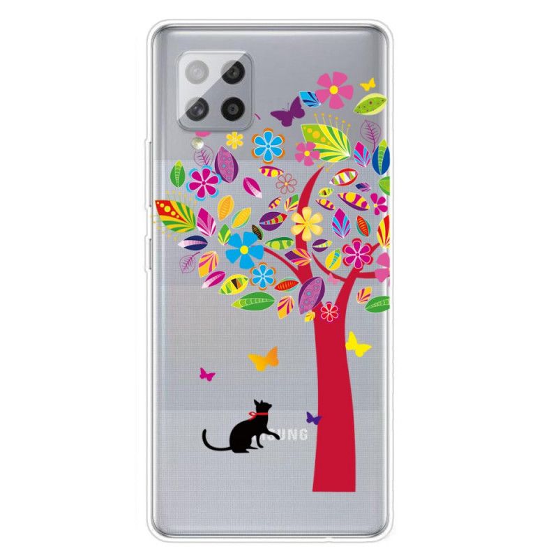 Coque Samsung Galaxy A42 5g Chat Sous L'arbre