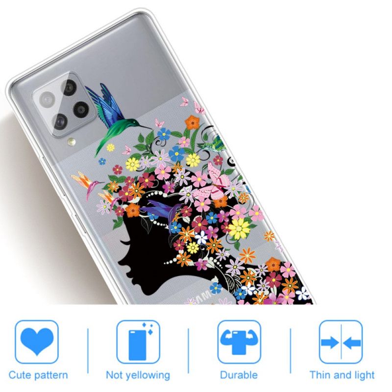 Coque Samsung Galaxy A42 5g Jolie Tête Fleurie