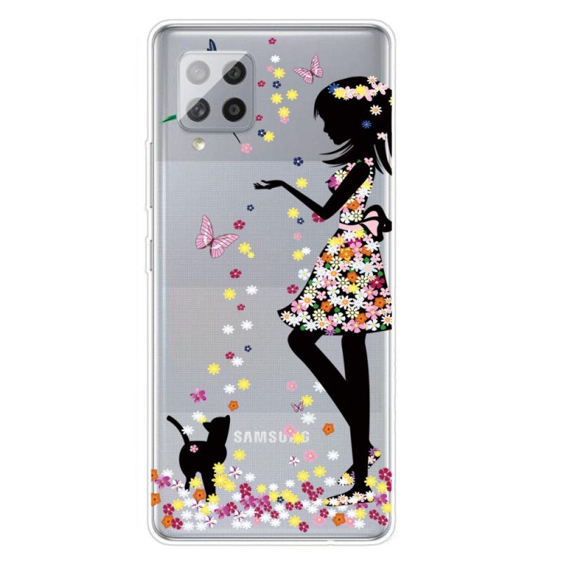 Coque Samsung Galaxy A42 5g Jolie Tête Fleurie