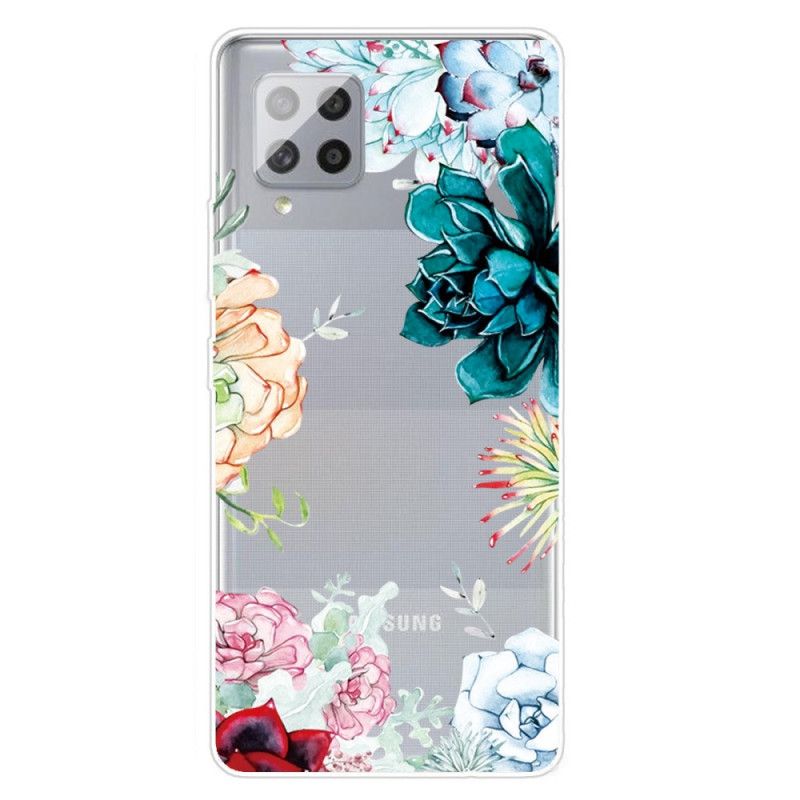 Coque Samsung Galaxy A42 5g Transparente Fleurs Aquarelle