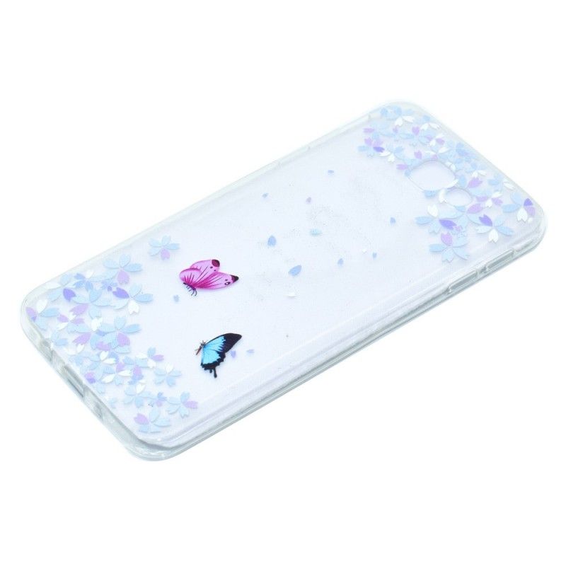 Coque Samsung Galaxy A5 2017 Transparente Papillons Et Fleurs