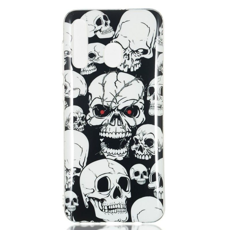 Coque Samsung Galaxy A50 Attention Têtes De Mort Fluorescente