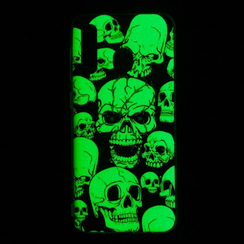 Coque Samsung Galaxy A50 Attention Têtes De Mort Fluorescente