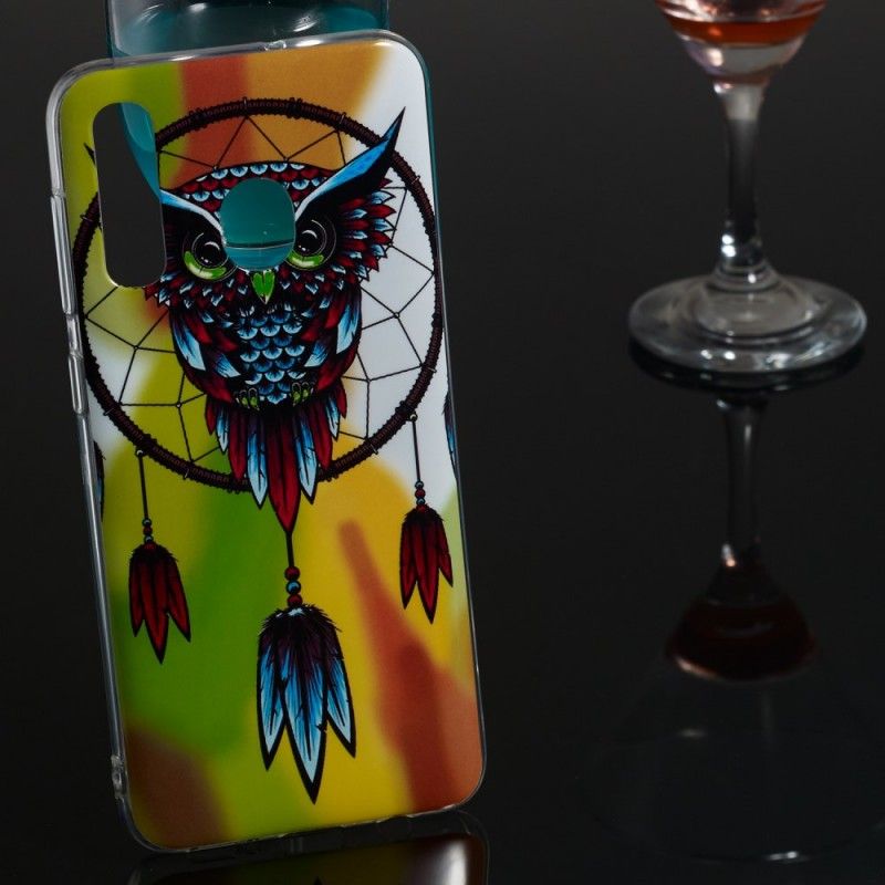 Coque Samsung Galaxy A50 Attrape Rêves Hibou Fluorescente