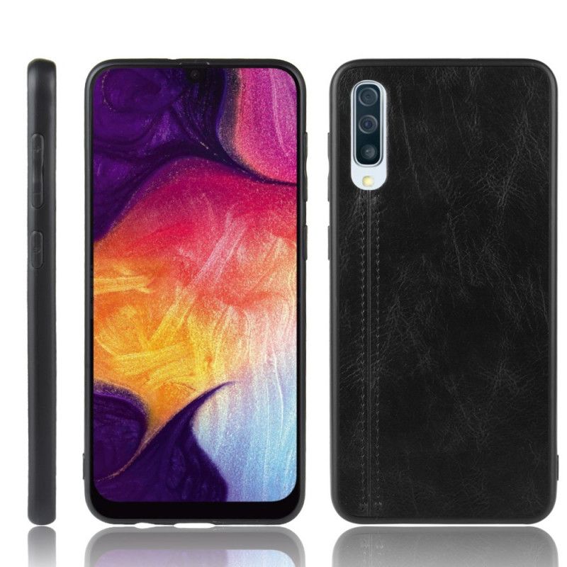 Coque Samsung Galaxy A50 Effet Cuir Couture