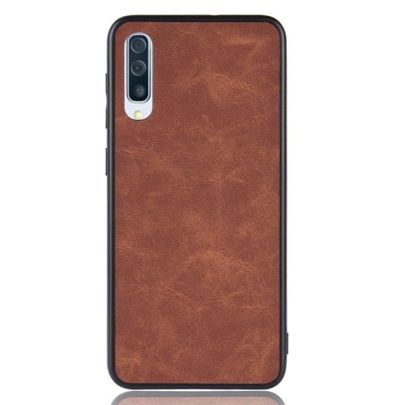 Coque Samsung Galaxy A50 Effet Cuir Look Vintage