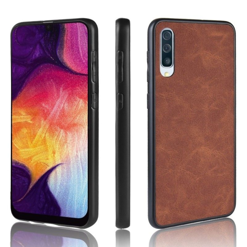 Coque Samsung Galaxy A50 Effet Cuir Look Vintage