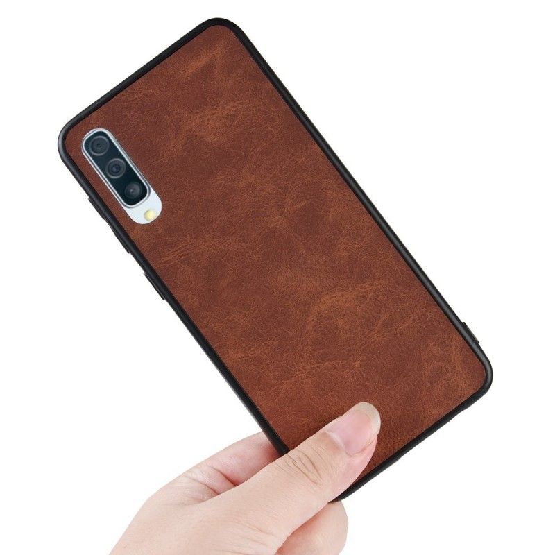 Coque Samsung Galaxy A50 Effet Cuir Look Vintage