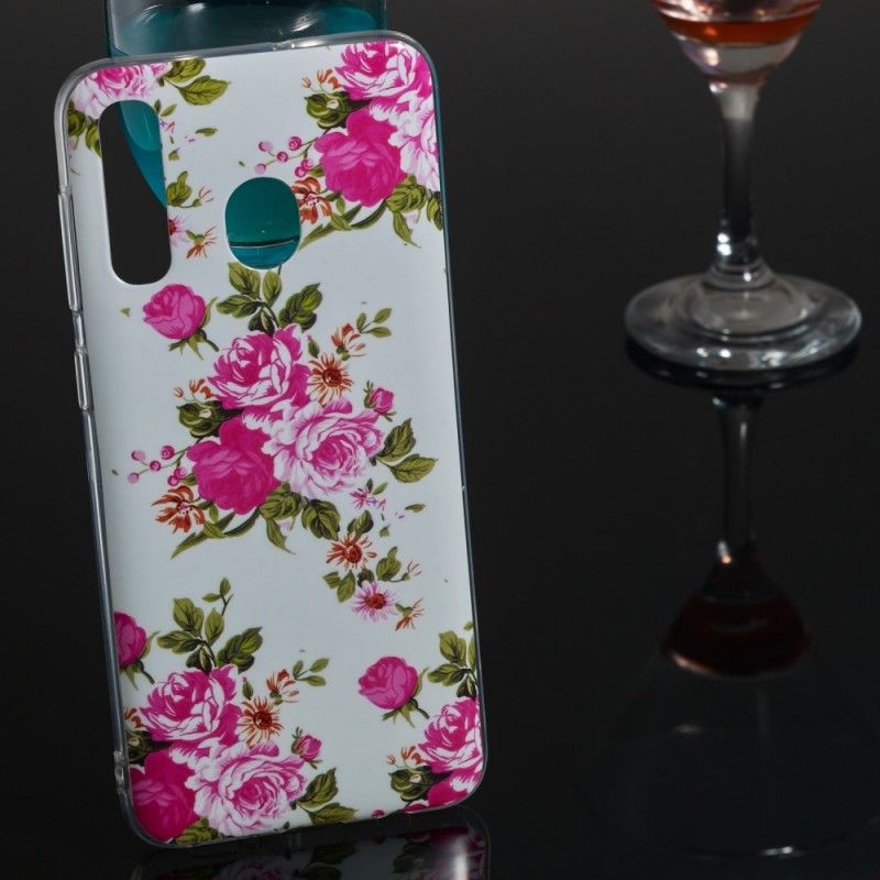 Coque Samsung Galaxy A50 Fleurs Liberty Fluorescente