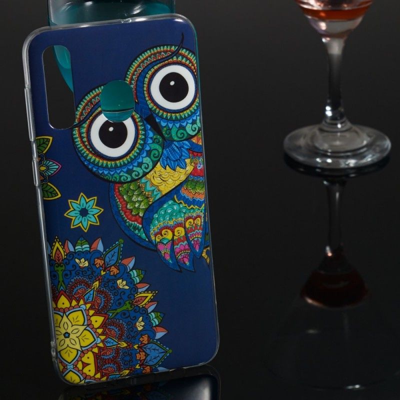 Coque Samsung Galaxy A50 Hibou Mandala Fluorescente