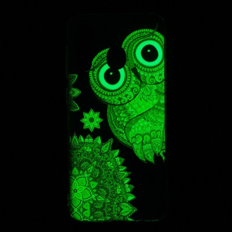 Coque Samsung Galaxy A50 Hibou Mandala Fluorescente