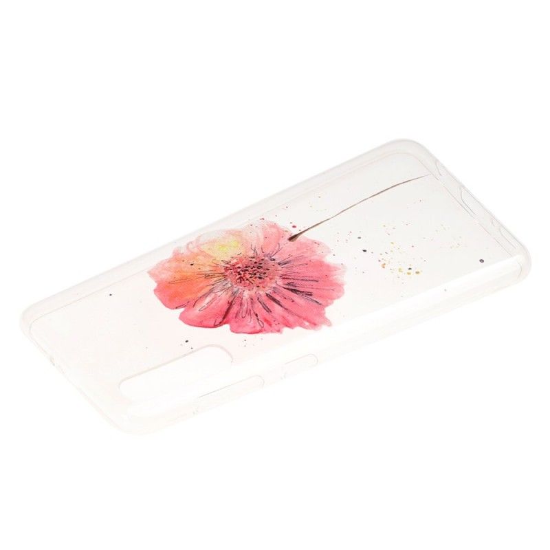 Coque Samsung Galaxy A50 Transparente Coquelicot Aquarelle