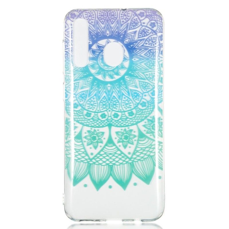 Coque Samsung Galaxy A50 Transparente Mandala Bleu