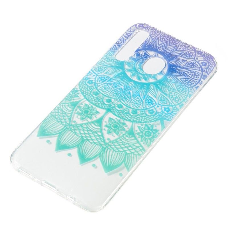 Coque Samsung Galaxy A50 Transparente Mandala Bleu