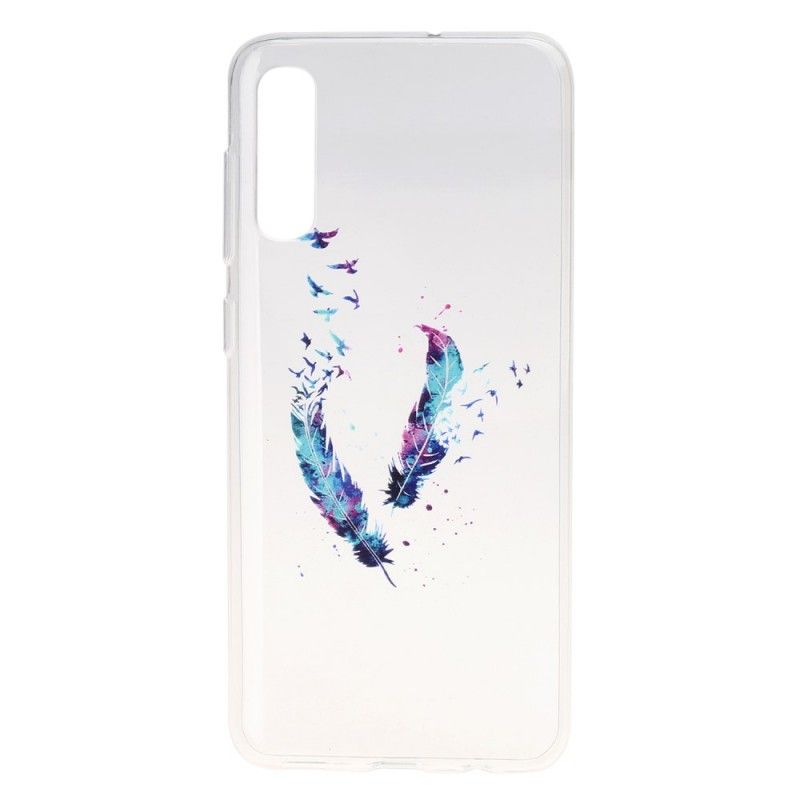 Coque Samsung Galaxy A50 Transparente Plumes