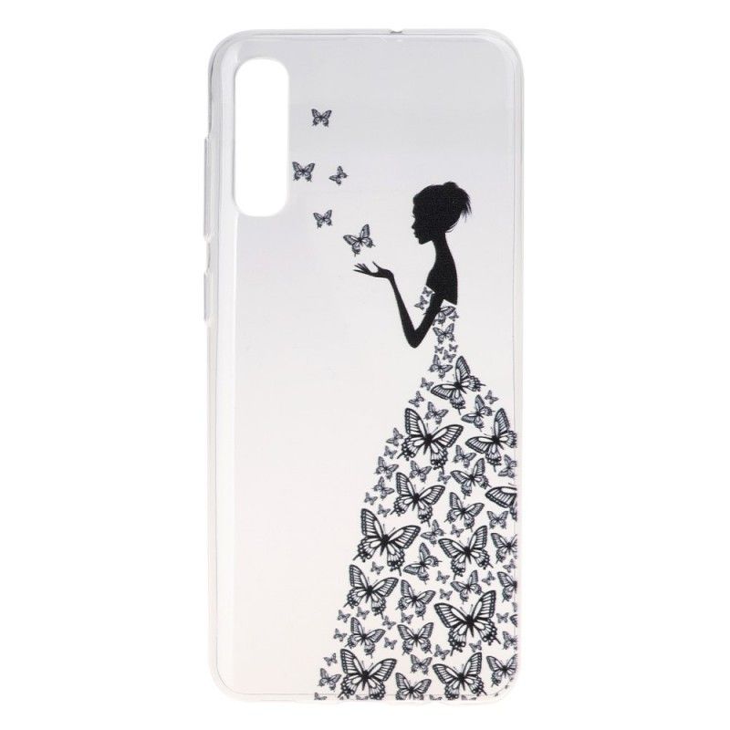 Coque Samsung Galaxy A50 Transparente Robe Papillons