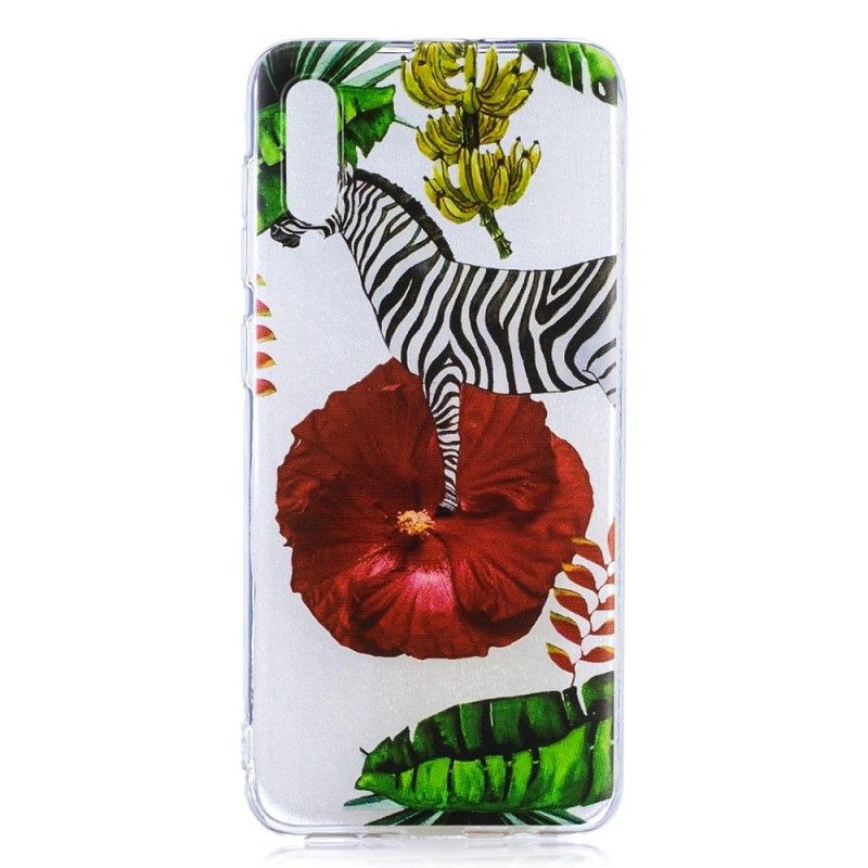 Coque Samsung Galaxy A50 Zèbre Et Fleurs