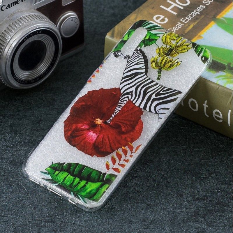 Coque Samsung Galaxy A50 Zèbre Et Fleurs