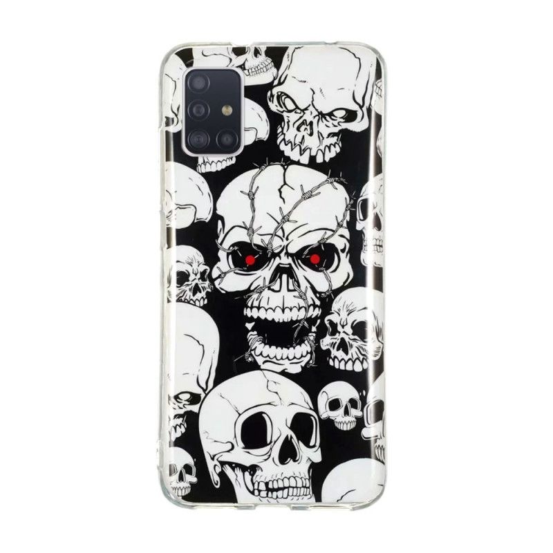 Coque Samsung Galaxy A51 5g Attention Têtes De Mort Fluorescente