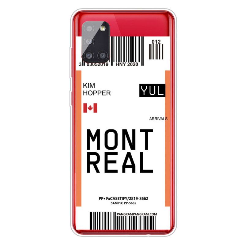 Coque Samsung Galaxy A51 5g Boarding Pass To Montreal