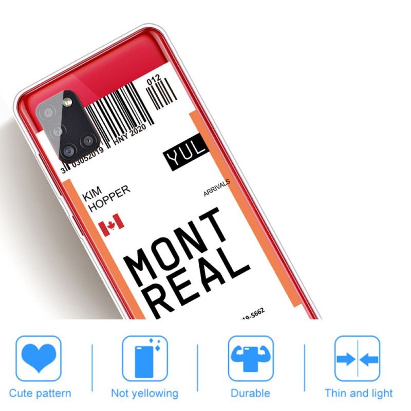 Coque Samsung Galaxy A51 5g Boarding Pass To Montreal