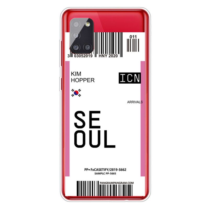 Coque Samsung Galaxy A51 5g Boarding Pass To Seoul