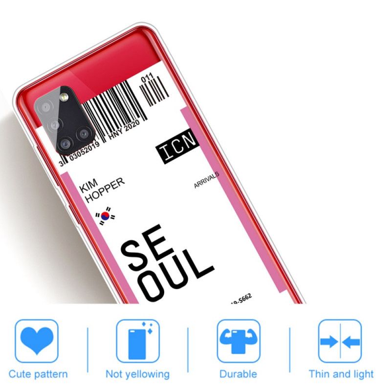 Coque Samsung Galaxy A51 5g Boarding Pass To Seoul