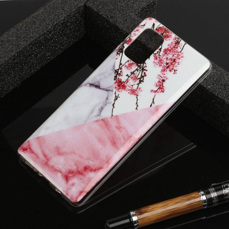 Coque Samsung Galaxy A51 5g Marbrée Fleurs De Prunier