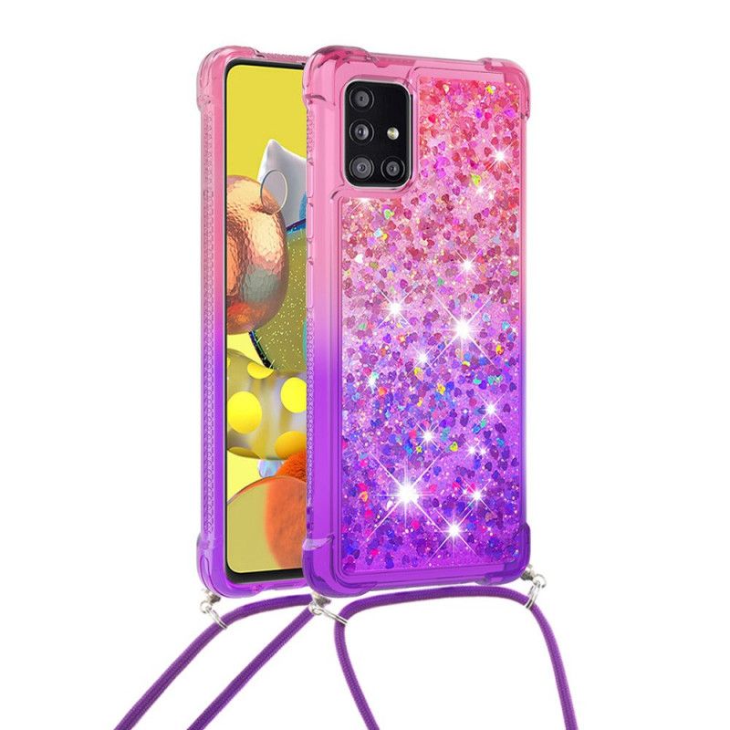 Coque Samsung Galaxy A51 5g Silicone Paillettes Et Cordon