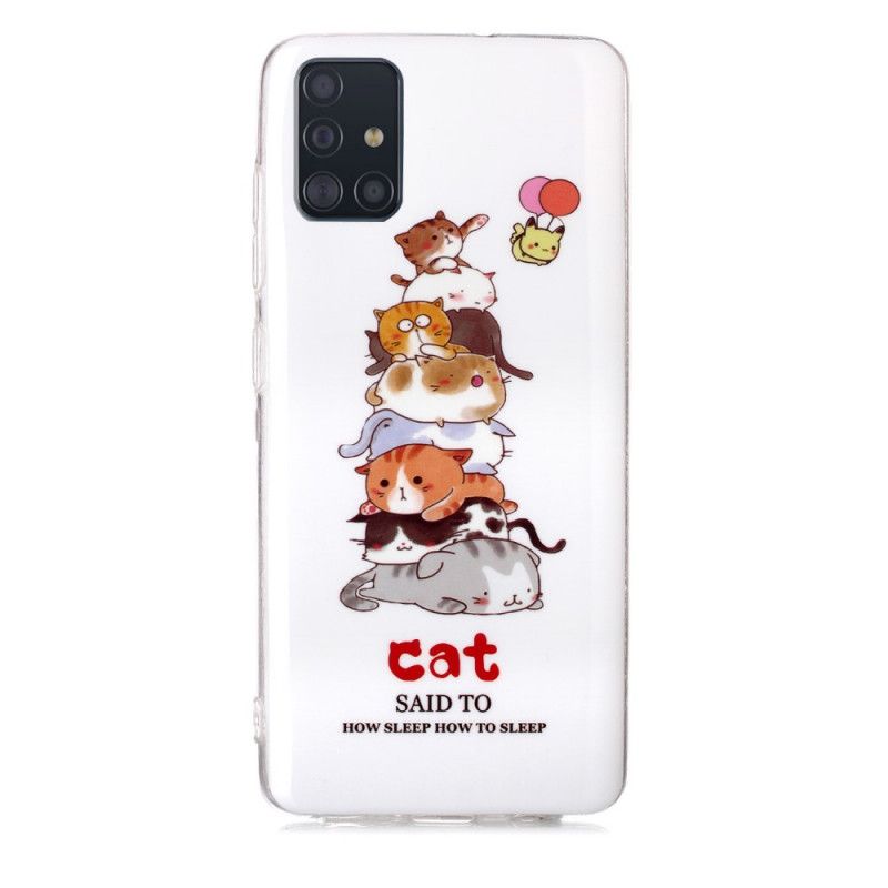 Coque Samsung Galaxy A51 Cats Fluorescente