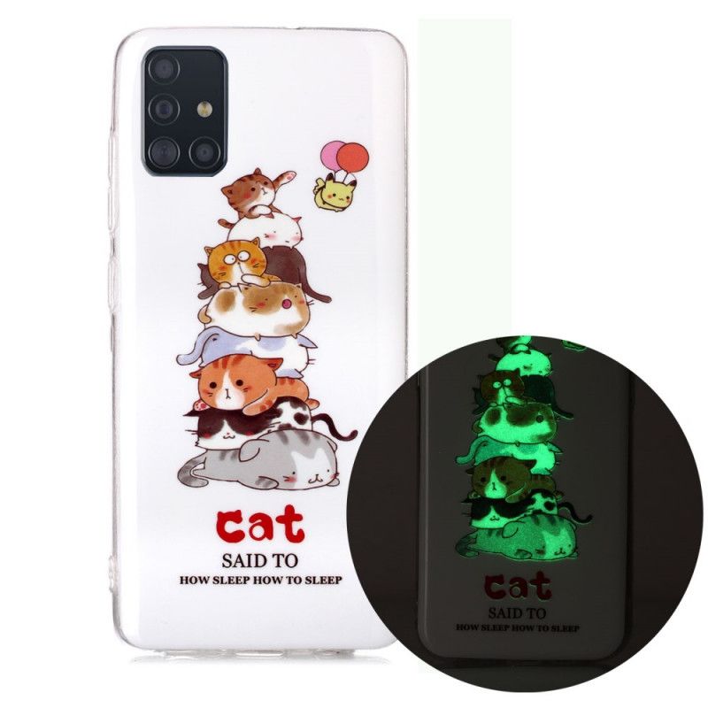 Coque Samsung Galaxy A51 Cats Fluorescente