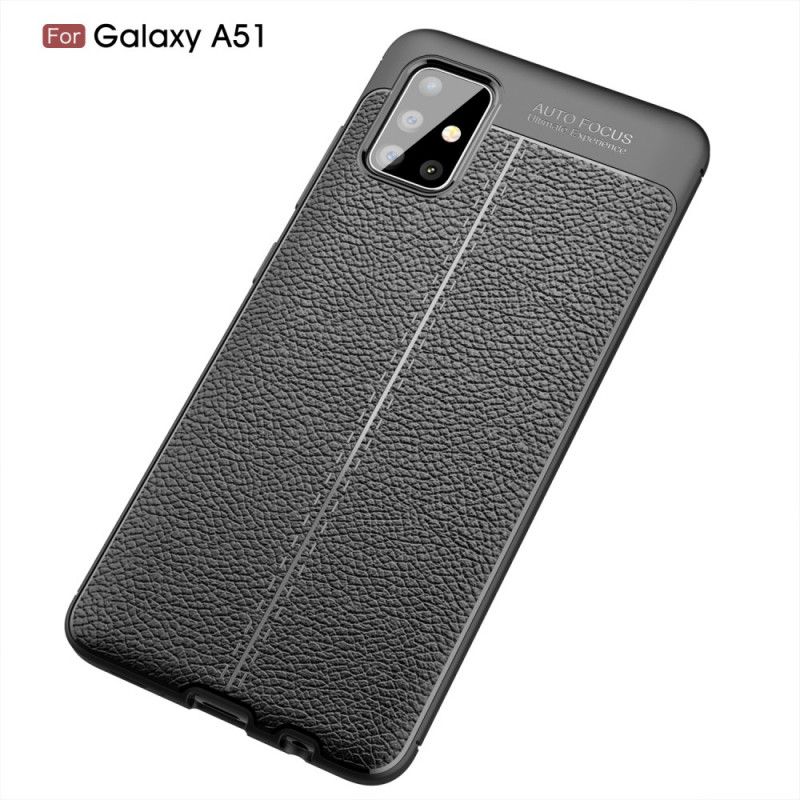 Coque Samsung Galaxy A51 Effet Cuir Litchi Double Line