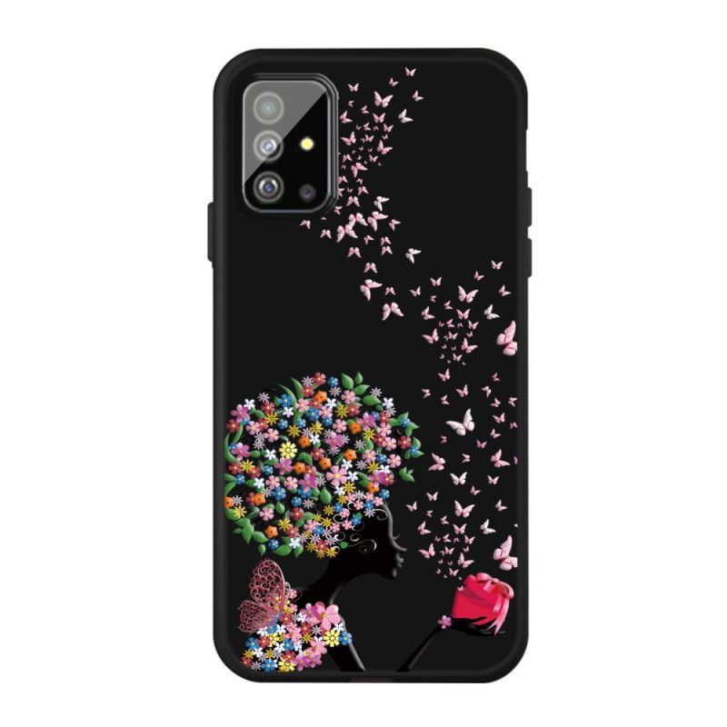 Coque Samsung Galaxy A51 Femme À La Tête Fleurie