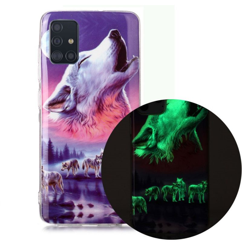 Coque Samsung Galaxy A51 Série Loup Fluorescente