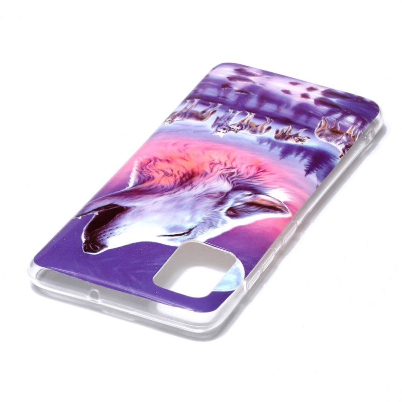 Coque Samsung Galaxy A51 Série Loup Fluorescente