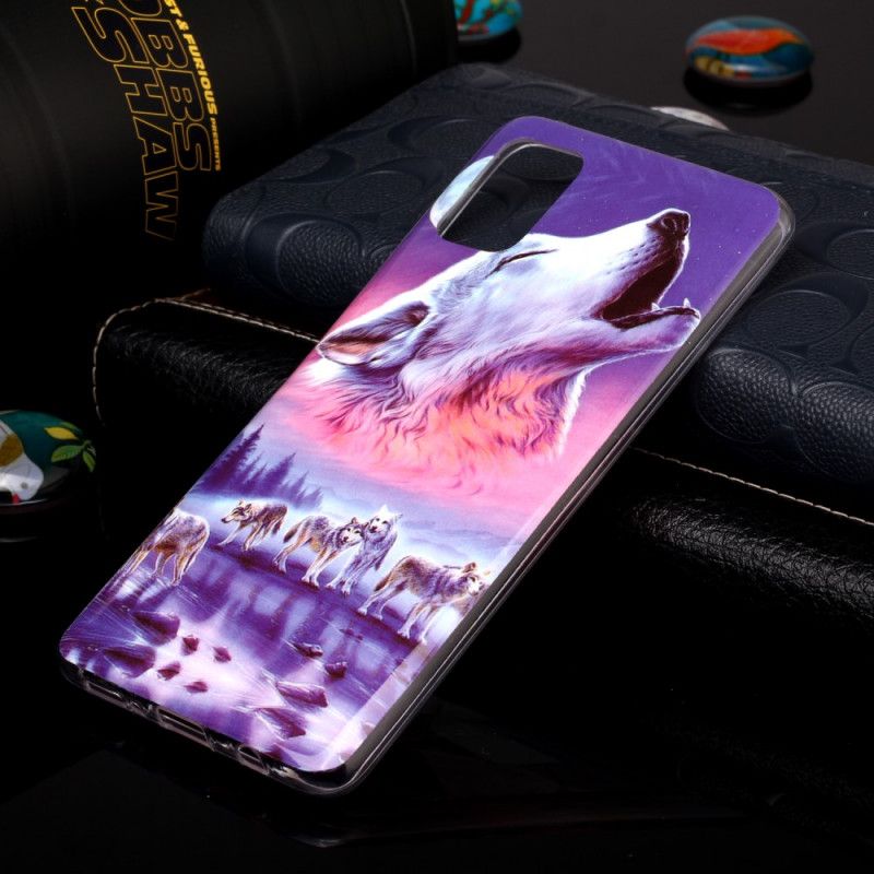 Coque Samsung Galaxy A51 Série Loup Fluorescente