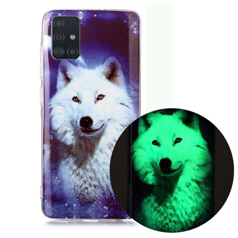 Coque Samsung Galaxy A51 Série Loup Fluorescente