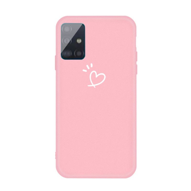 Coque Samsung Galaxy A51 Silicone Coeur Battant