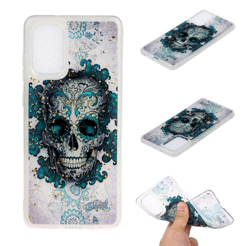 Coque Samsung Galaxy A51 Tête De Mort Bleue