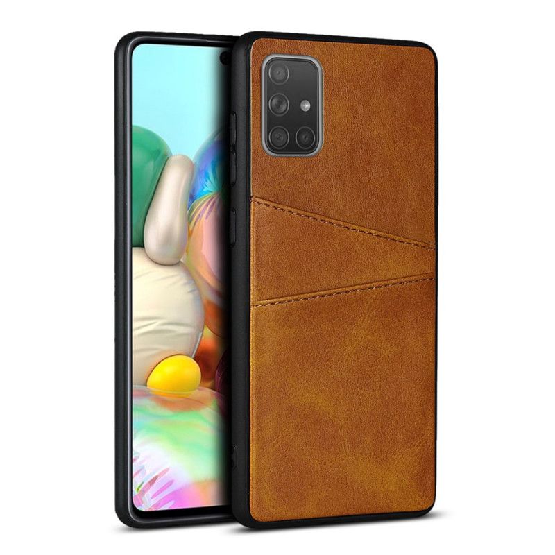 Coque Samsung Galaxy A51 Texture Cuir Double Porte Cartes