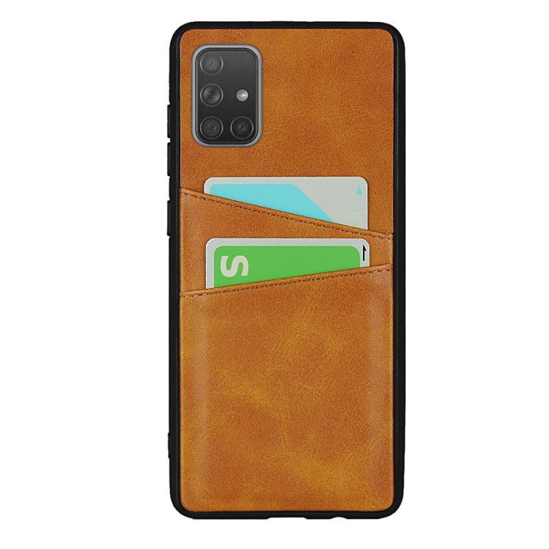 Coque Samsung Galaxy A51 Texture Cuir Double Porte Cartes