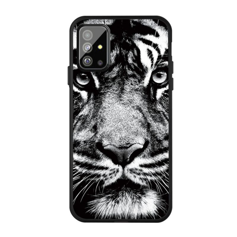 Coque Samsung Galaxy A51 Tigre Noir Et Blanc