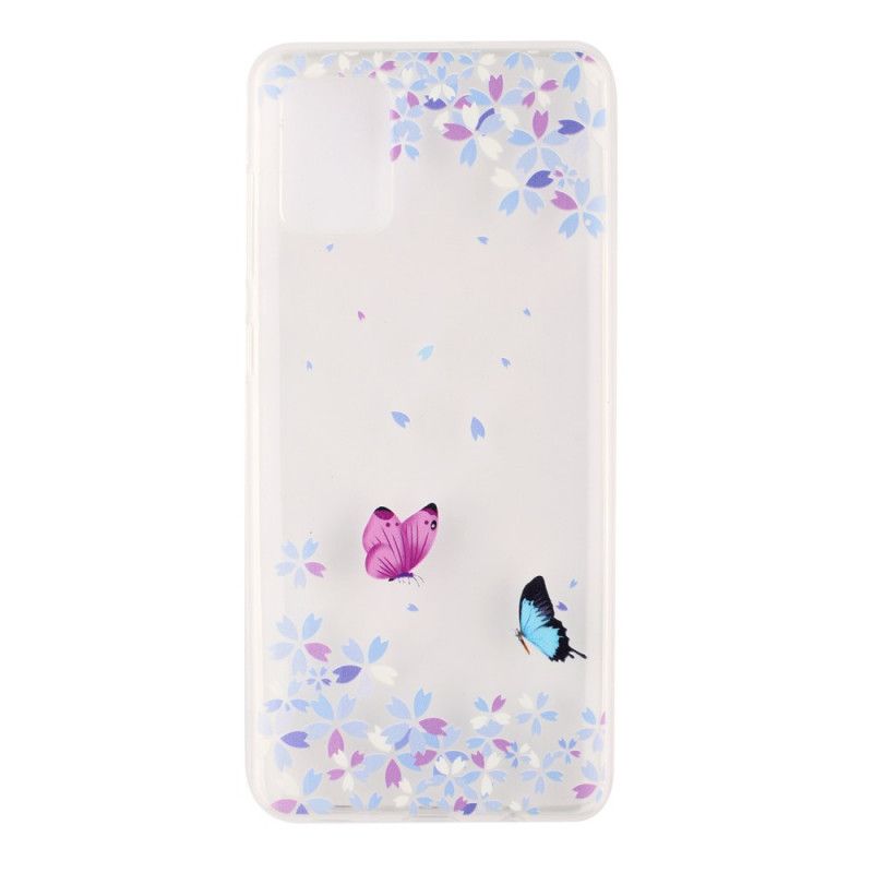 Coque Samsung Galaxy A51 Transparente Papillons Et Fleurs