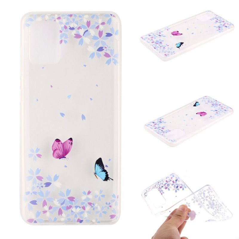 Coque Samsung Galaxy A51 Transparente Papillons Et Fleurs