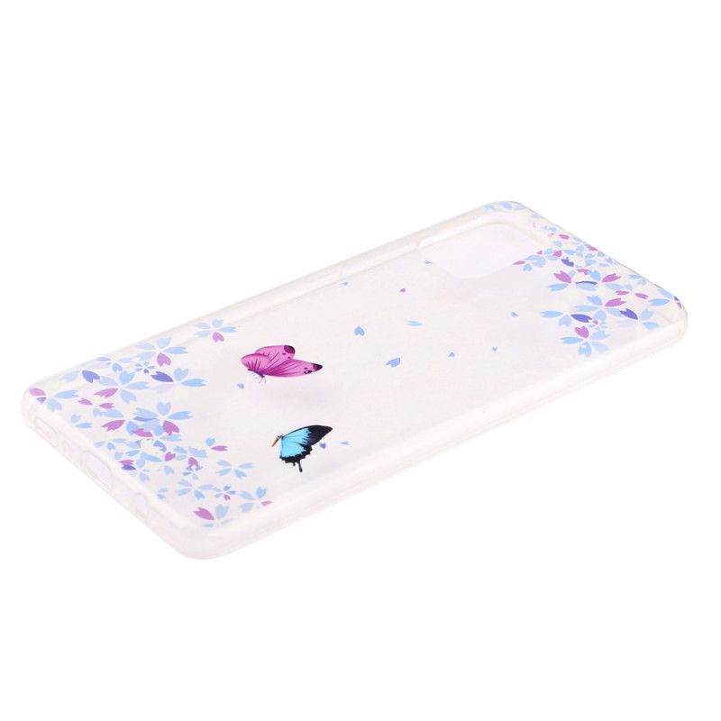 Coque Samsung Galaxy A51 Transparente Papillons Et Fleurs