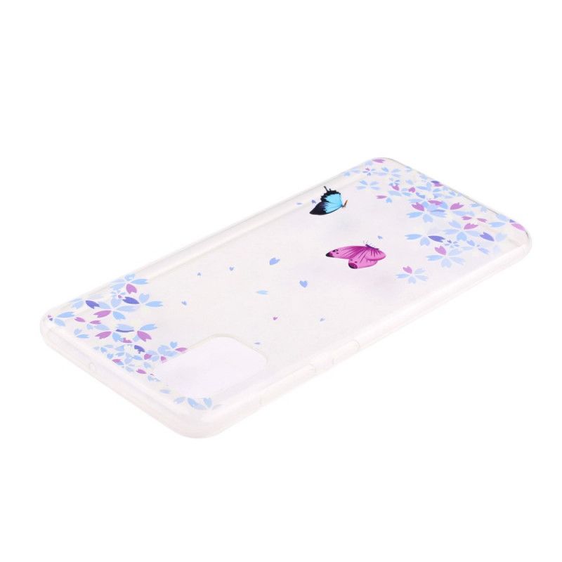 Coque Samsung Galaxy A51 Transparente Papillons Et Fleurs