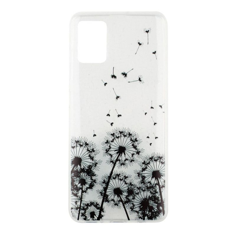 Coque Samsung Galaxy A51 Transparente Pissenlits Noirs