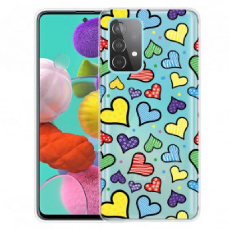 Coque Samsung Galaxy A52 4G / A52 5G / A52s 5G Coeurs Multicolores